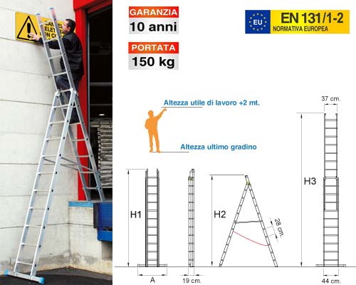 Scala a sfilo telescopica