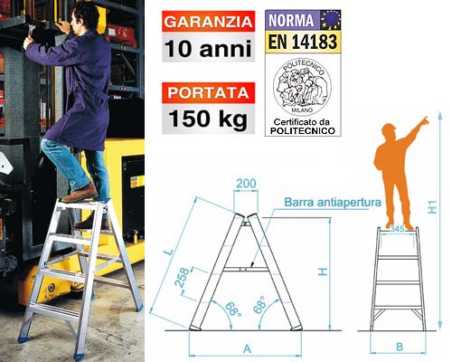 Pieghevole doppia salita